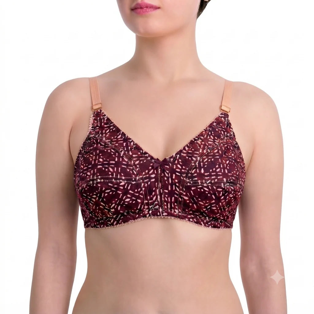 Pack of 5 Printed Cotton Bras in Random Prints-Soft & Premium