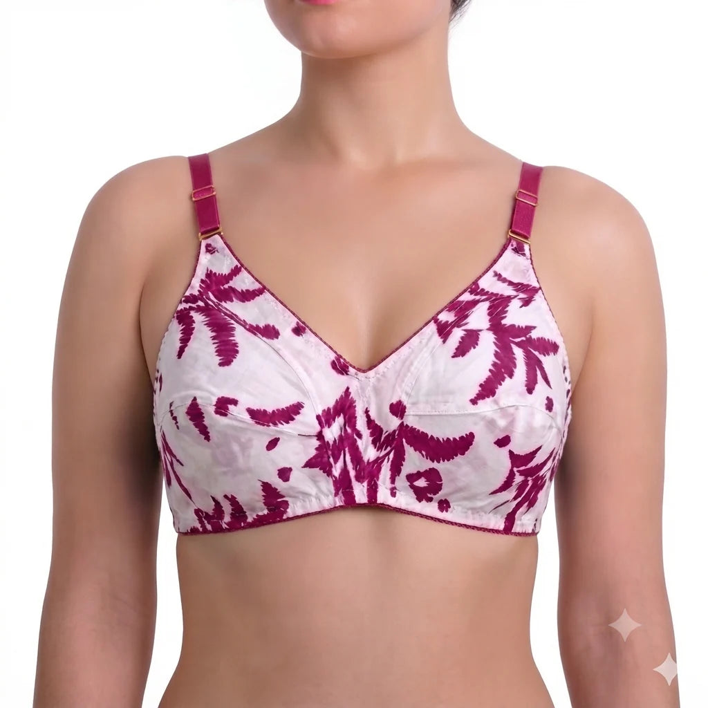 Pack of 5 Printed Cotton Bras in Random Prints-Soft & Premium