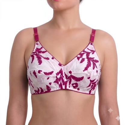 Pack of 5 Printed Cotton Bras in Random Prints-Soft & Premium