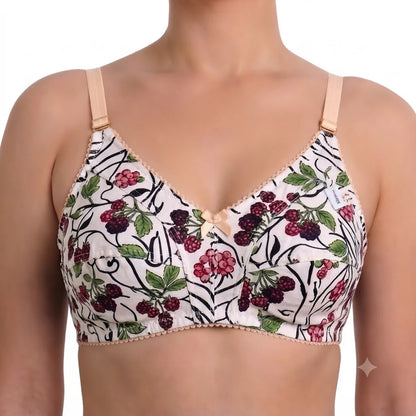 Pack of 5 Printed Cotton Bras in Random Prints-Soft & Premium